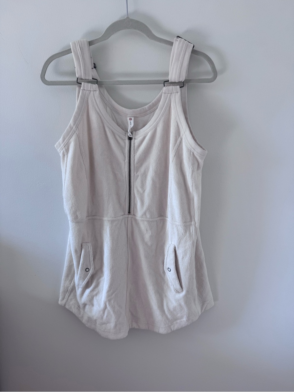 Women's Cream Zip-Front Tank Top